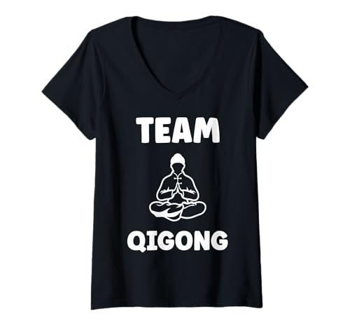 Damen Quote Sport Minimalist Relaxation qi gong Simple Team Qigong T-Shirt mit V-Ausschnitt Damen Quote Sport Minimalist Relaxation qi gong Simple Team Qigong T-Shirt mit V-Ausschnitt von Simple Quote minimalist Qigong humor