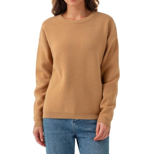 Simple&Opulence Damen Pullover Pullover, weich und hautfreundlich Langarm lose Passform Pullover Tops,Rost,L von Simple&Opulence