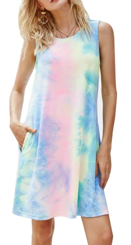 SimpleFun Damen Sommer Ärmellos Bohemian Print Tunika Swing Loose Taschen T-Shirt Kleid - mehrfarbig - XX-Large SimpleFun Damen Sommer Ärmellos Bohemian Print Tunika Swing Loose Taschen T-Shirt Kleid - mehrfarbig - XX-Large von SimpleFun