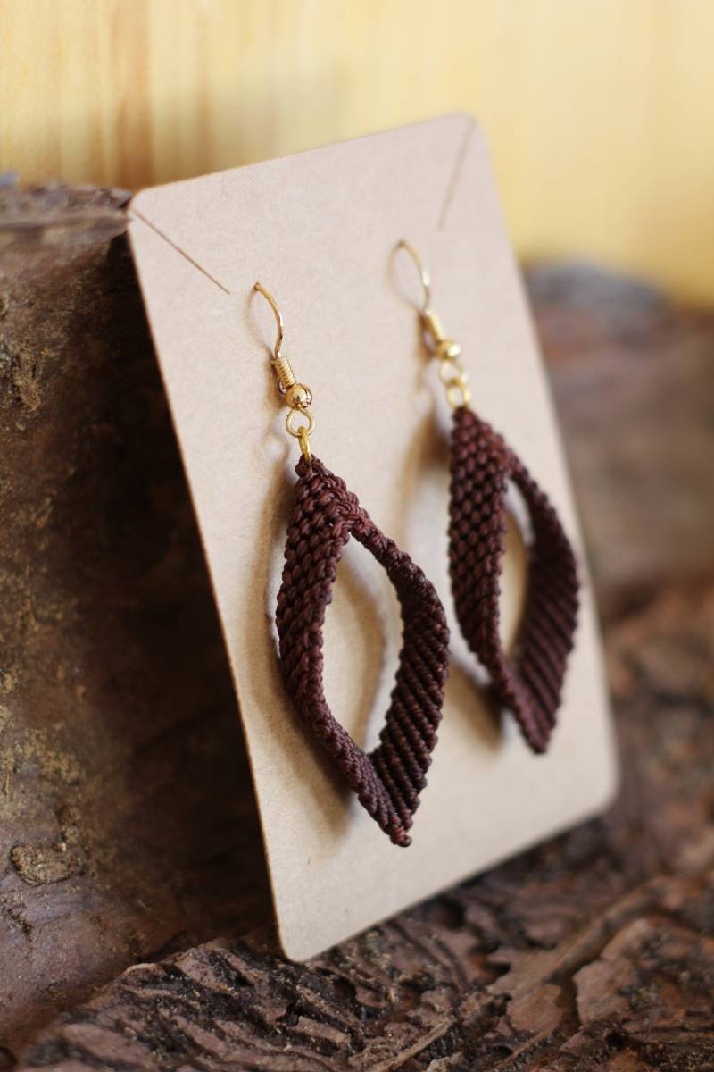 Makramee Ohrringe Raute von SimpleKnotsAtelier