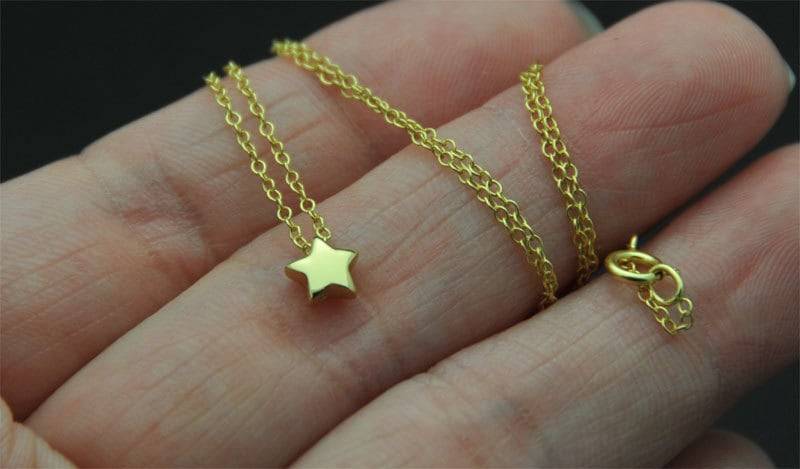 14K Vergoldete Über Sterling Silber - Gold Vermeil Halskette, Zierliche Stern Halskette Wunschstern, Kleine 14K Vergoldete Über Sterling Silber - Gold Vermeil Halskette, Zierliche Stern Halskette Wunschstern, Kleine von SimpleStep
