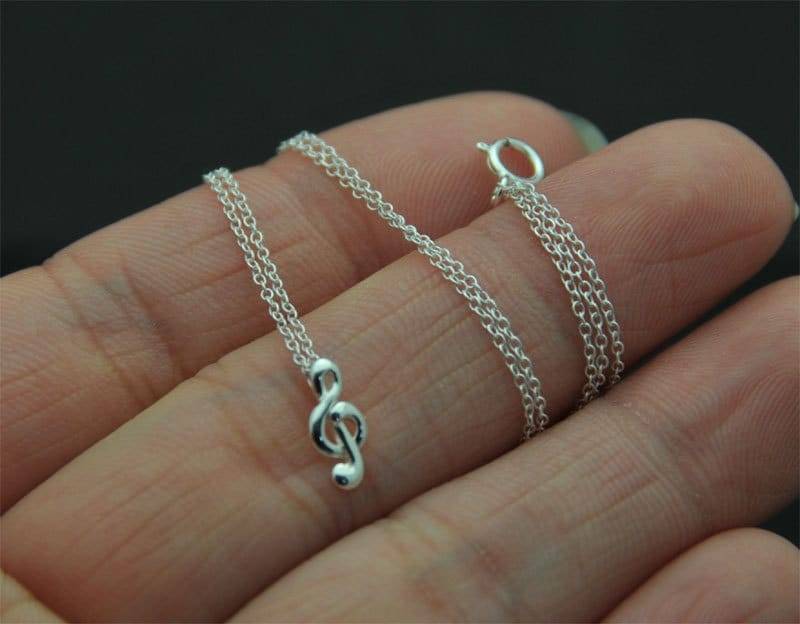 All Sterling Silber Halskette, Sehr Kleine Music Note Charm Halskette - Musik All Sterling Silber Halskette, Sehr Kleine Music Note Charm Halskette - Musik von SimpleStep