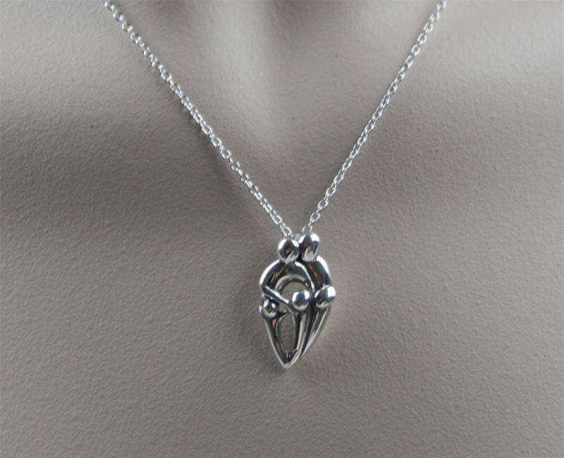 Familie Charme Halskette - Sterling Silber Halskette, Liebe Mutter Und Kind von SimpleStep