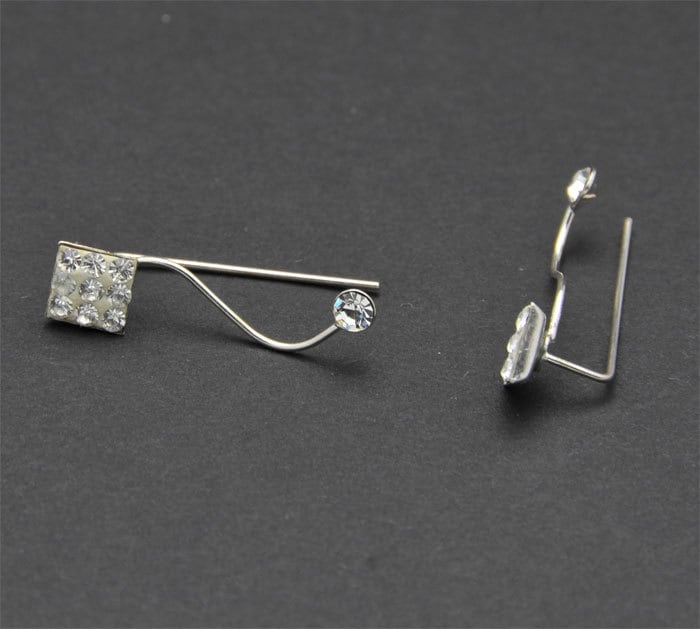 sterling Silber Ohrringe, Klare Kristall & Silber Ohrring sterling Silber Ohrringe, Klare Kristall & Silber Ohrring von SimpleStep