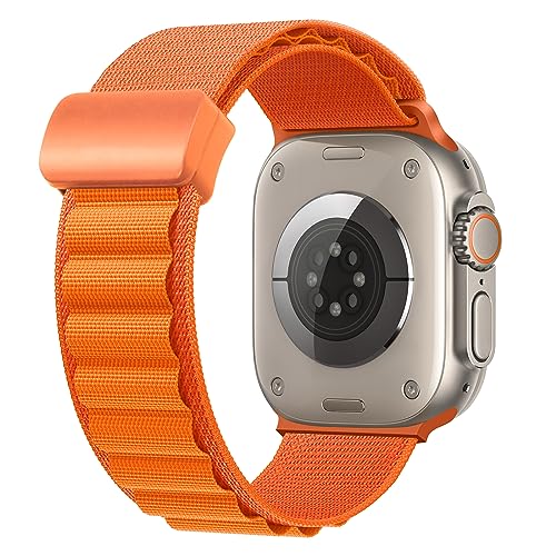 Armband kompatibel mit Apple Watch Armband Serie Ultra 9 8 7 6 5 4 3 SE, Verstellbare Nylon Trail Alpenschlaufe mit Magnetischer Schnalle für 49/45/44/42mm 41/40/38mm Herren Damen von SimpleThings