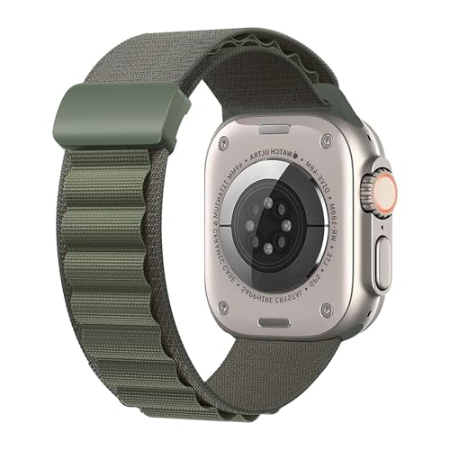 Armband kompatibel mit Apple Watch Armband Serie Ultra 9 8 7 6 5 4 3 SE, Verstellbare Nylon Trail Alpenschlaufe mit Magnetischer Schnalle für 49/45/44/42mm 41/40/38mm Herren Damen von SimpleThings