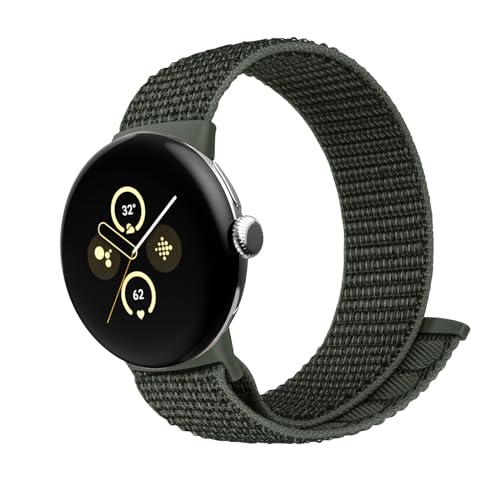 SimpleThings Nylonarmband für Google Pixel Watch 2/Pixel Watch Armband, Verstellbare Atmungsaktive Weiche Leichte Sportschlaufe für Google Watch für Herren und Damen (Armeegrün) von SimpleThings