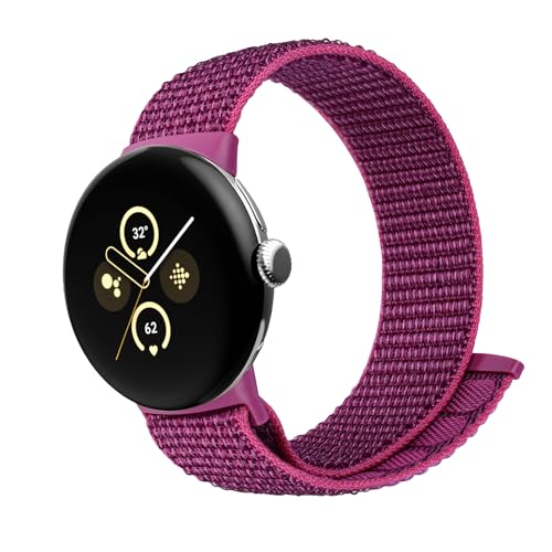 SimpleThings Nylonarmband für Google Pixel Watch 2/Pixel Watch Armband, Verstellbare Atmungsaktive Weiche Leichte Sportschlaufe für Google Watch für Herren und Damen (Pitaya) von SimpleThings