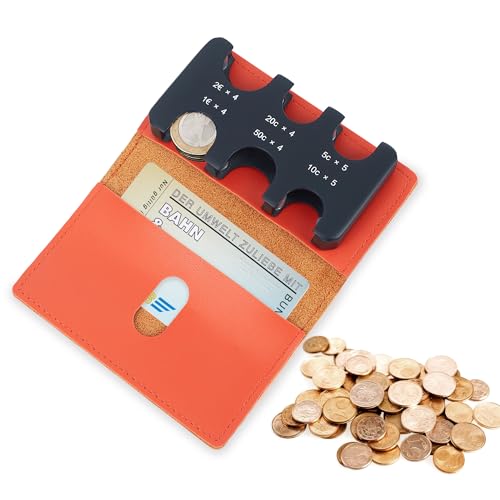 SimpleVibesXinPuwei Vier Farben zur Auswahl Münzen und Kartenhalter Bequem tragbar Euro Münzen nach Wert sortieren Mehrzweck Handtasche (Orange) von SimpleVibesXinPuwei