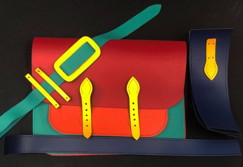 Diy Leder Satchel Kit Medium Size Sew It Yourself Bag Handtasche von SimpleWayLeatherKits