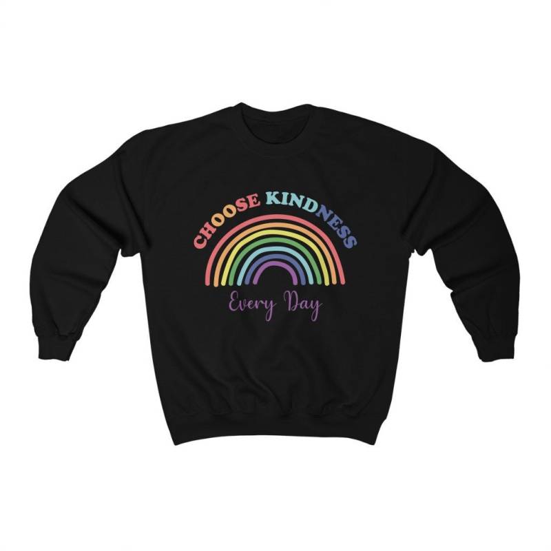Wähle Kindness Sweatshirt | Unisex Grafik Crewneck Regenbogenpullover Bienen Kind Inspirierendes Shirt Boho Pullover von SimpletonCreations