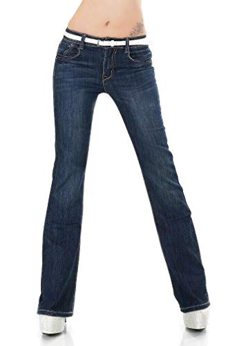 SIMPLY CHIC Damen Bootcut Jeans Stretch Denim Hose Dunkelblau verblasst 8-16 Gr. 34, dunkelblau von Simply Chic
