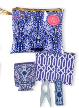 Sommer-Essential-Set für Strand, See und Pool, wasserdichte Tasche, Handtuch-Clips, Dosenhalter, Münztasche. Simply Southern, Paisley, Beutel von Simply Southern