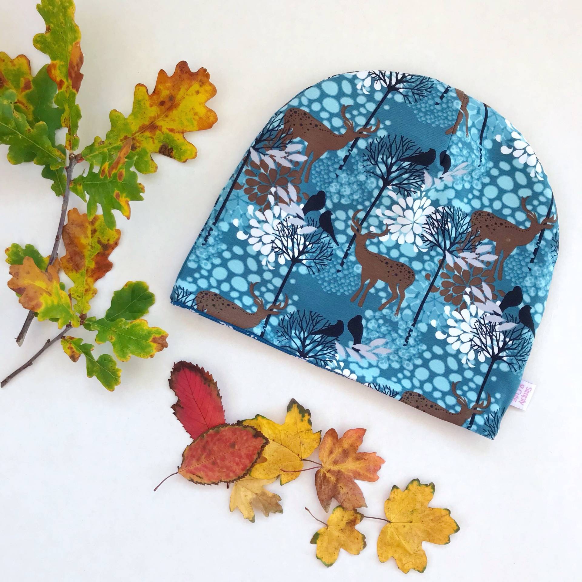 Wald Hirsch Mütze, Mütze Hut, Blaue Für Den Winter, Kinder Geschenke Ideen Sie, Reversible Hut von Simply2Cute4Kids