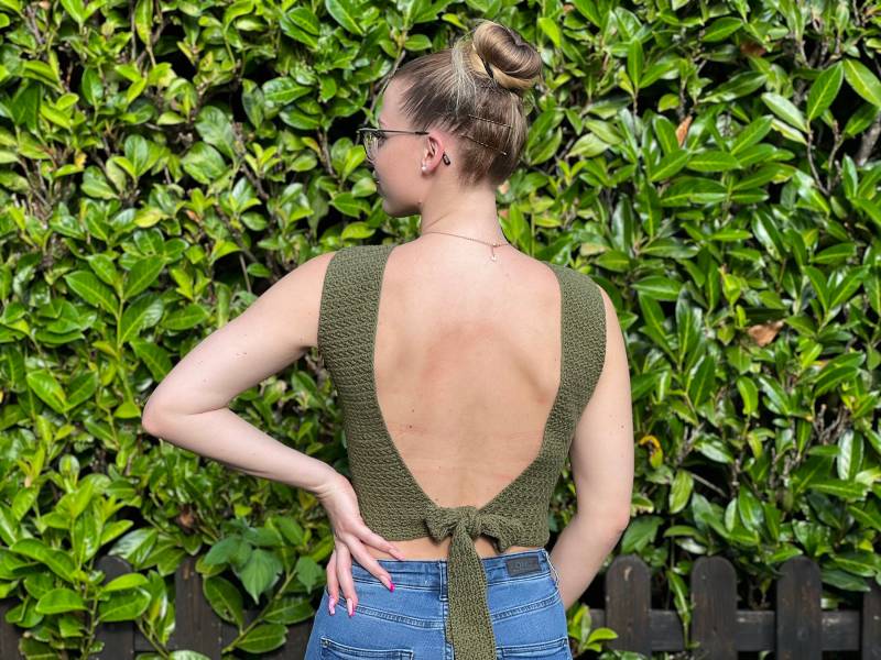 Crochet Neckholder Top Offener Rücken 100% Baumwolle Crop Top von SimplyAndHandmade