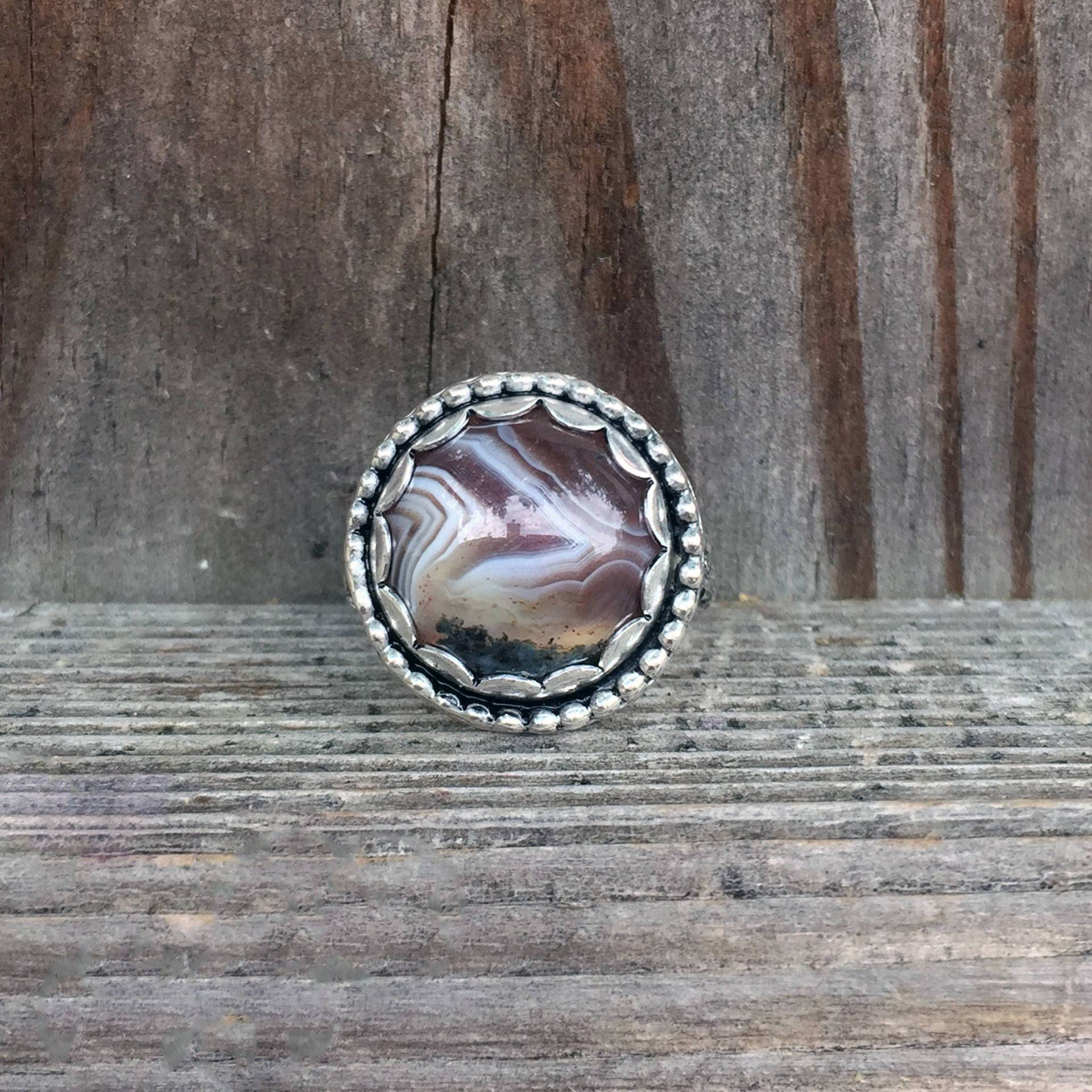 Botswana Achat Ring - Brauner Edelstein Unikat Schwarzer Schmuck Botswana Achat Ring - Brauner Edelstein Unikat Schwarzer Schmuck von SimplyBoldJD
