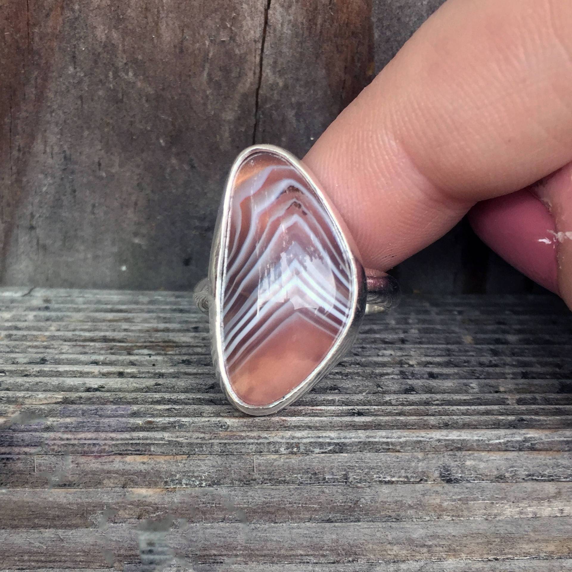 Botswana Achat Ring - Brauner Schwarzer Sterling Silber Edelstein Unikat Botswana Achat Ring - Brauner Schwarzer Sterling Silber Edelstein Unikat von SimplyBoldJD