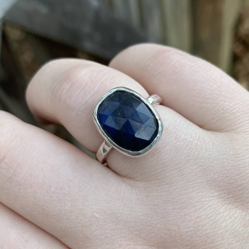 Labradorit Ring - Sterling Silber Kissenschliff Blauer Statement Mit Blau von SimplyBoldJD