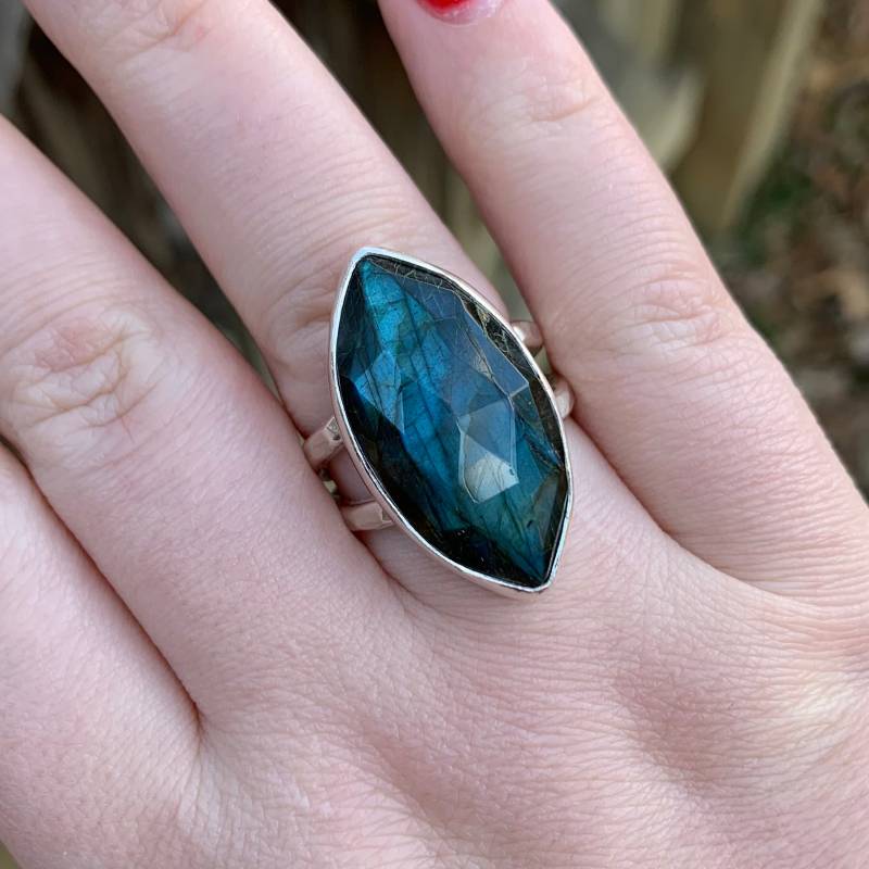 Labradorit Sterling Silber Ring - Blauer Schmuck von SimplyBoldJD