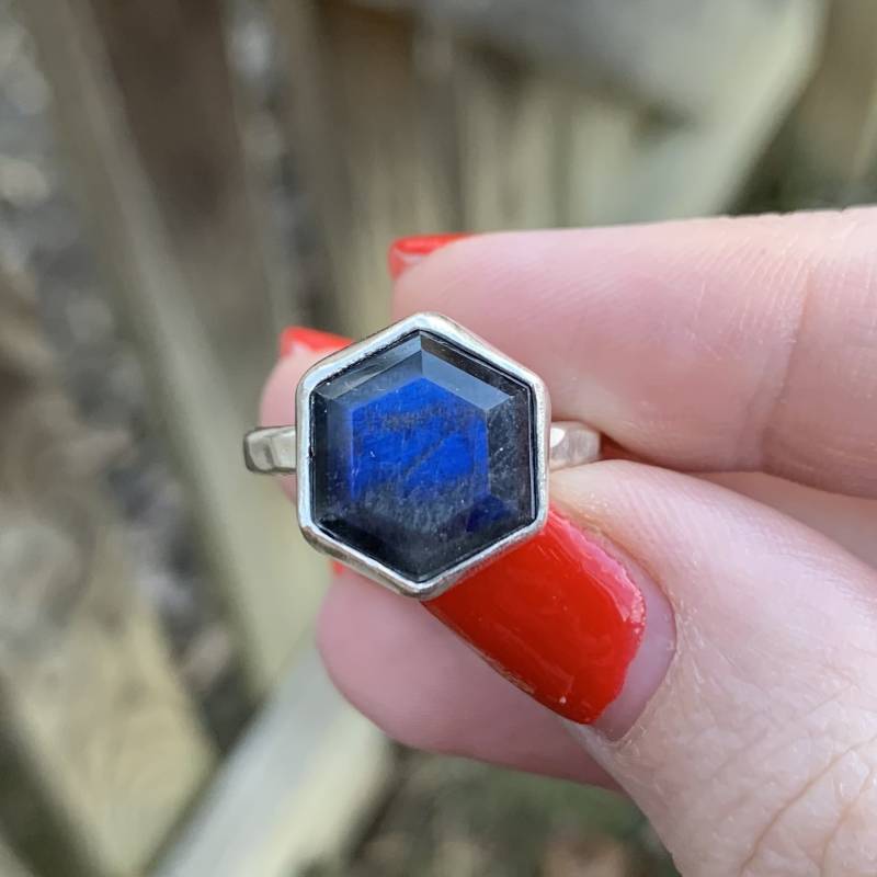 Labradorit Sterling Silber Ring - Statement Blauer Schmuck von SimplyBoldJD