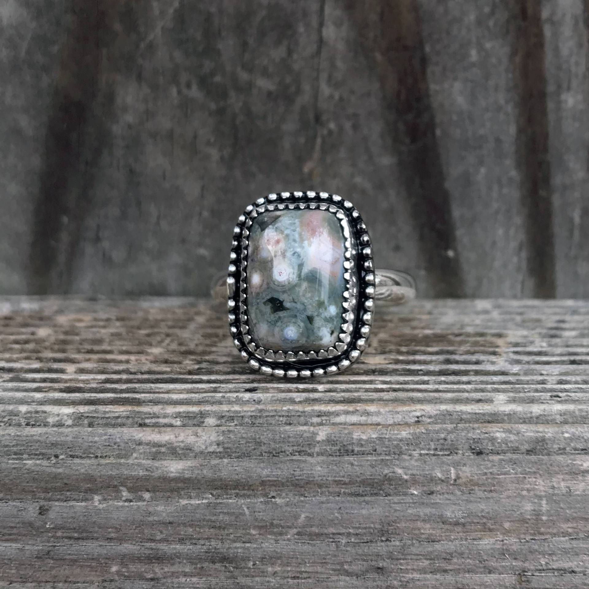 Ozean Jaspis Ring - Schmuck Sterling Silber Rechteck Unikat Edelstein Ringe Ozean Jaspis Ring - Schmuck Sterling Silber Rechteck Unikat Edelstein Ringe von SimplyBoldJD