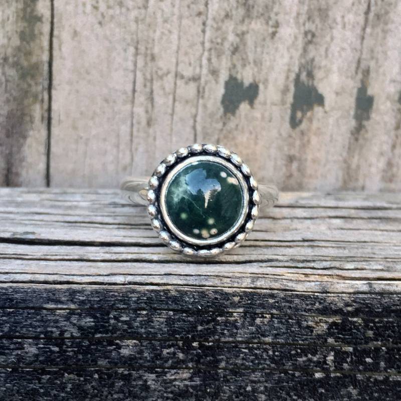 Ozean Jaspis Ring - Sterling Silber Grün Gelb Silberschmuck Handarbeit Edelstein Unikat Ozean Jaspis Ring - Sterling Silber Grün Gelb Silberschmuck Handarbeit Edelstein Unikat von SimplyBoldJD
