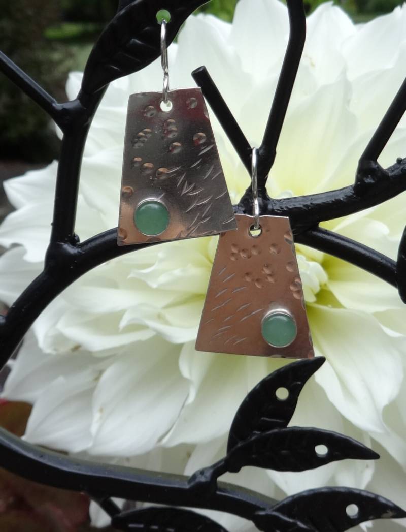 sterling Silber Ohrringe Mit Grünem Adventurin von SimplyCharmingME