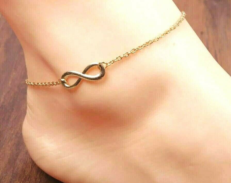 Gold Ankle Armband, Infinity Fußkettchen, Schmuck, Minimalistisch, Damen Fußkettchen Für Teenager, Fußschmuck, Knöchelschmuck, Geschenk von SimplyChicByAngela