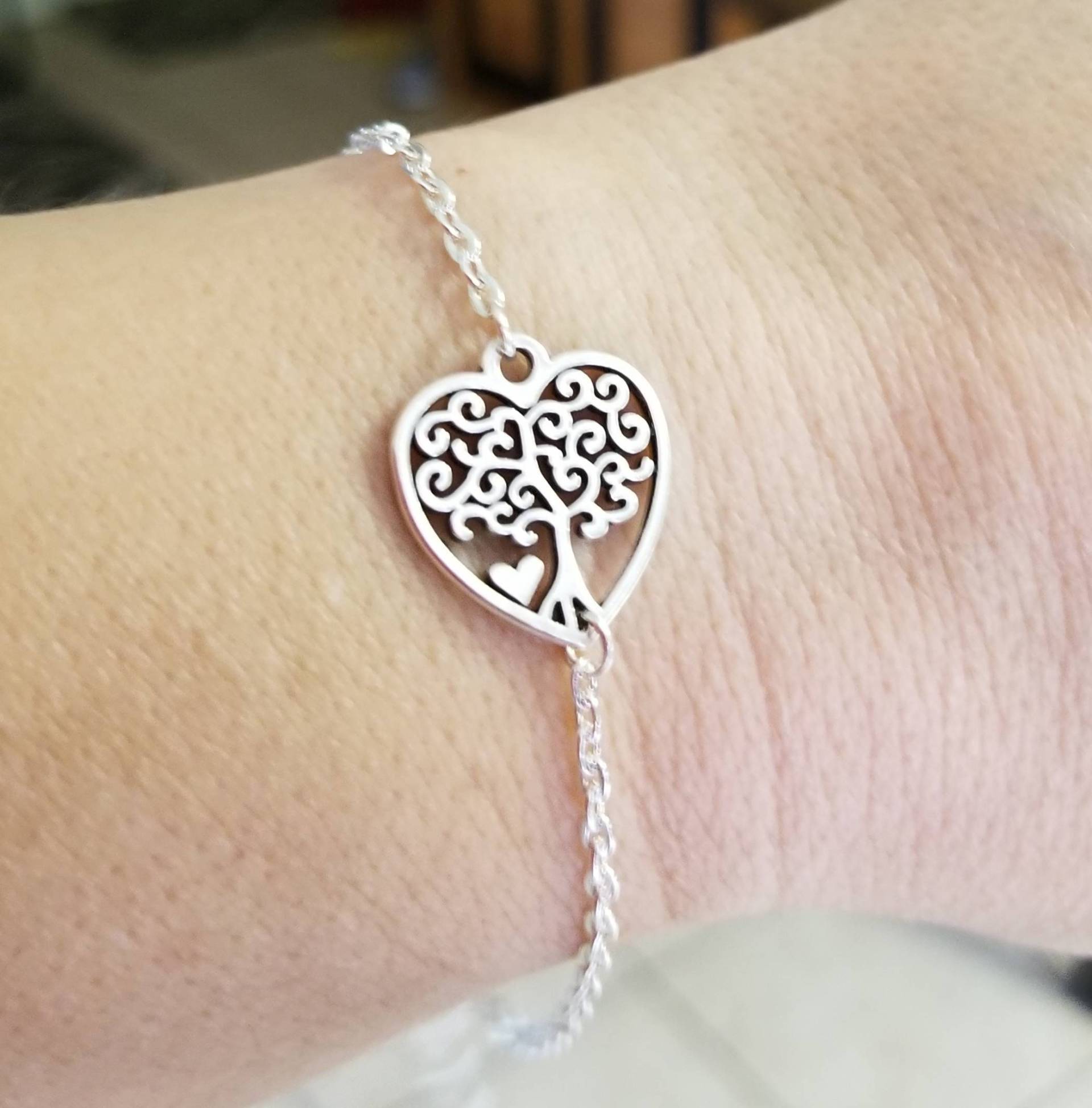 Sterling Silber Baum Des Lebens Armband, Stammbaum Herz Bettelarmband, Schmuck, Lebens, Geschenk Für Sie Sterling Silber Baum Des Lebens Armband, Stammbaum Herz Bettelarmband, Schmuck, Lebens, Geschenk Für Sie von SimplyChicByAngela