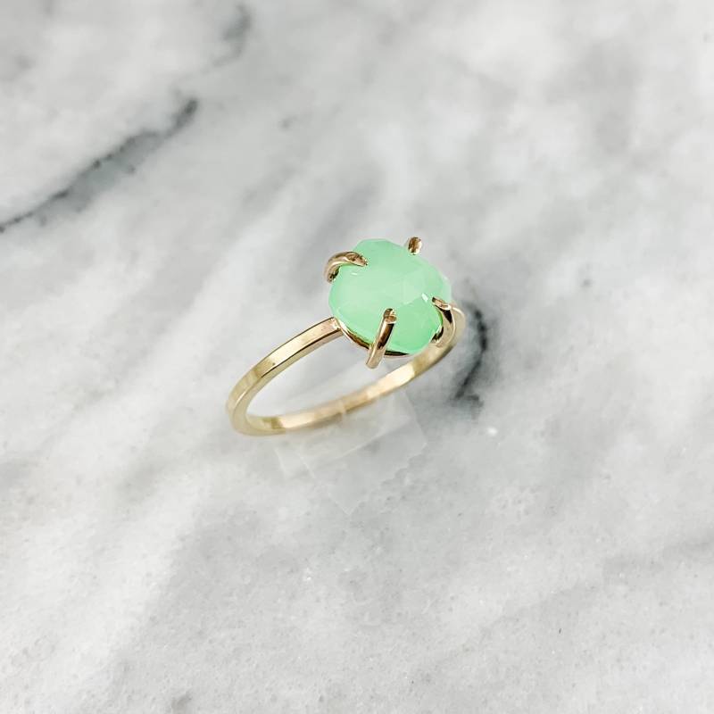 Chrysopras Edelstein Ring Kissenschliff, Rosegold Filled Chrysopras Edelstein Ring Kissenschliff, Rosegold Filled von SimplyChicJewelry86
