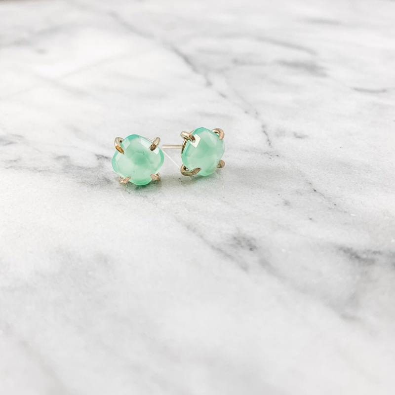 Chrysopras Ohrstecker Sterling Silber, Gold, Rose von SimplyChicJewelry86