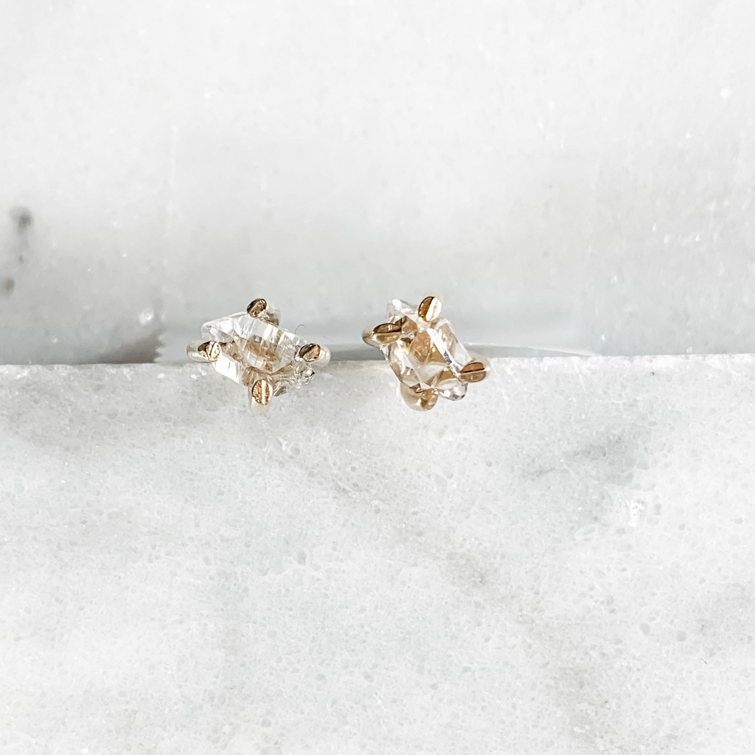 Herkimer Diamant Ohrstecker Sterling Silber, Gold, Rosegold Herkimer Diamant Ohrstecker Sterling Silber, Gold, Rosegold von SimplyChicJewelry86
