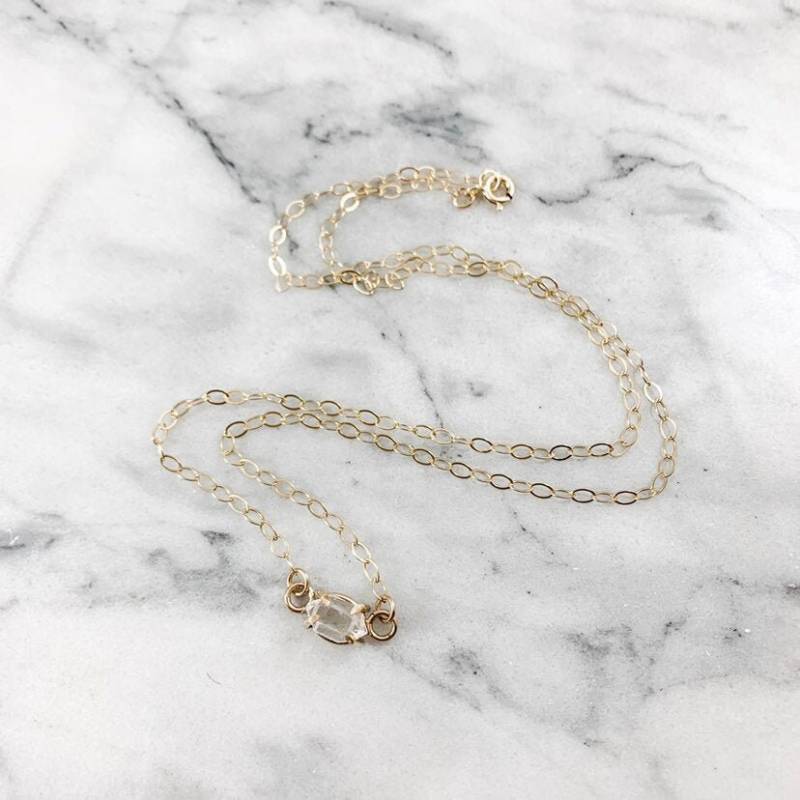 Herkimer Diamant Solitär Anhänger Halskette Gold Gefüllter Quarz Kristall Herkimer Diamant Solitär Anhänger Halskette Gold Gefüllter Quarz Kristall von SimplyChicJewelry86