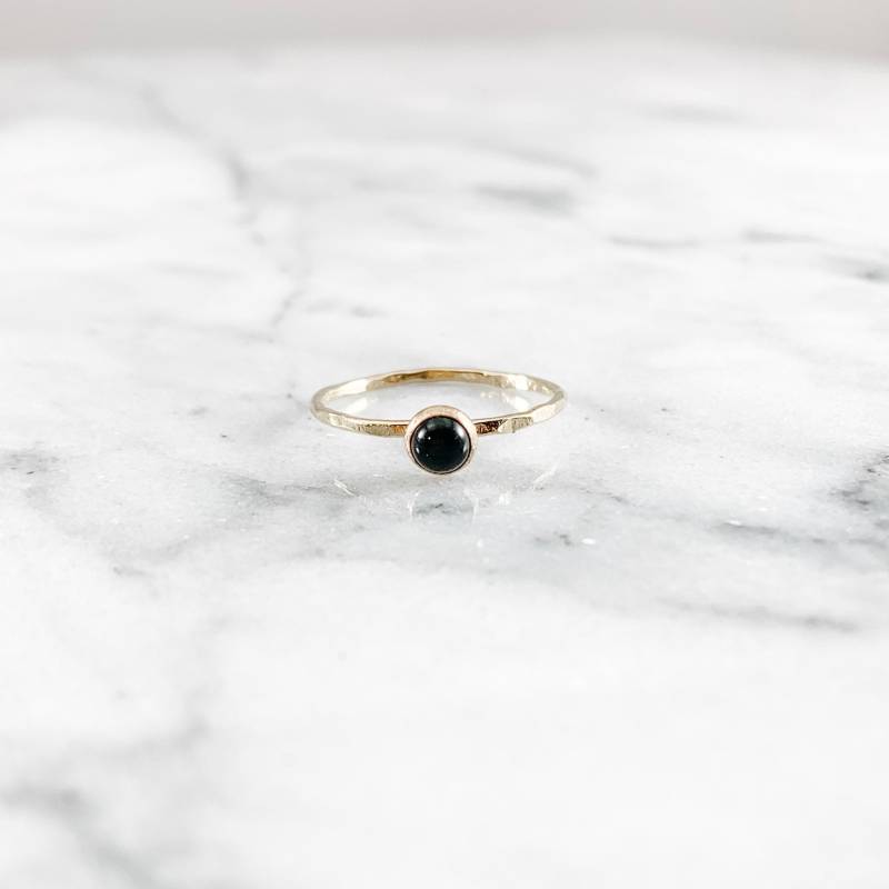 Onyx Stapelring Sterling Silber, Rosegold Fill von SimplyChicJewelry86