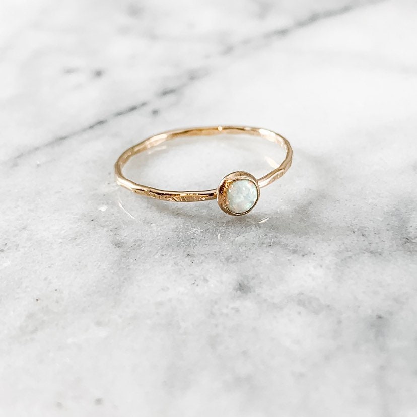 Opal Edelstein Ring Rosegold Sterling Silber Stacking Band Opal Edelstein Ring Rosegold Sterling Silber Stacking Band von SimplyChicJewelry86
