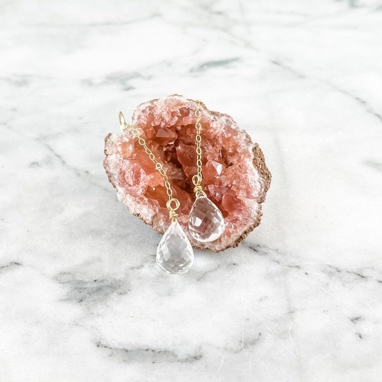 Quarz Ohrringe Gold Filled Edelstein-Ohrringe Quarz Ohrringe Gold Filled Edelstein-Ohrringe von SimplyChicJewelry86