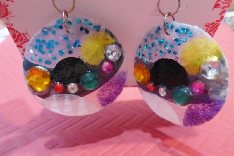 Capiz Shell Ohrringe Das Universum Capiz Shell Ohrringe Das Universum von SimplyGailDecoArts