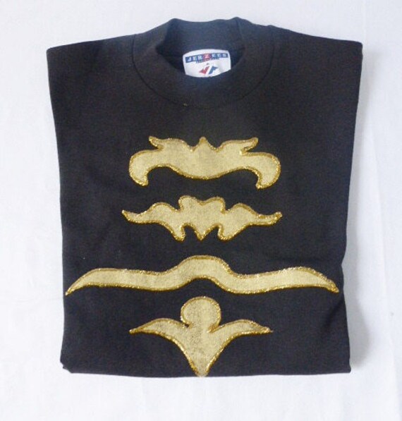 Handbemalt Kinder T'shirt Schwarz Und Gold Glitter von SimplyGailDecoArts