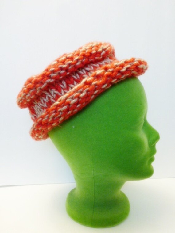 Orange Und Creme Strickmütze Skull Cap Wollhut Orange Und Creme Strickmütze Skull Cap Wollhut von SimplyGailVintage