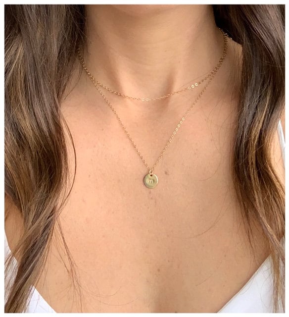 Personalisierte Kleine Disc Halskette | Gold Filled Anhänger Charm von SimplyHookedJewelry