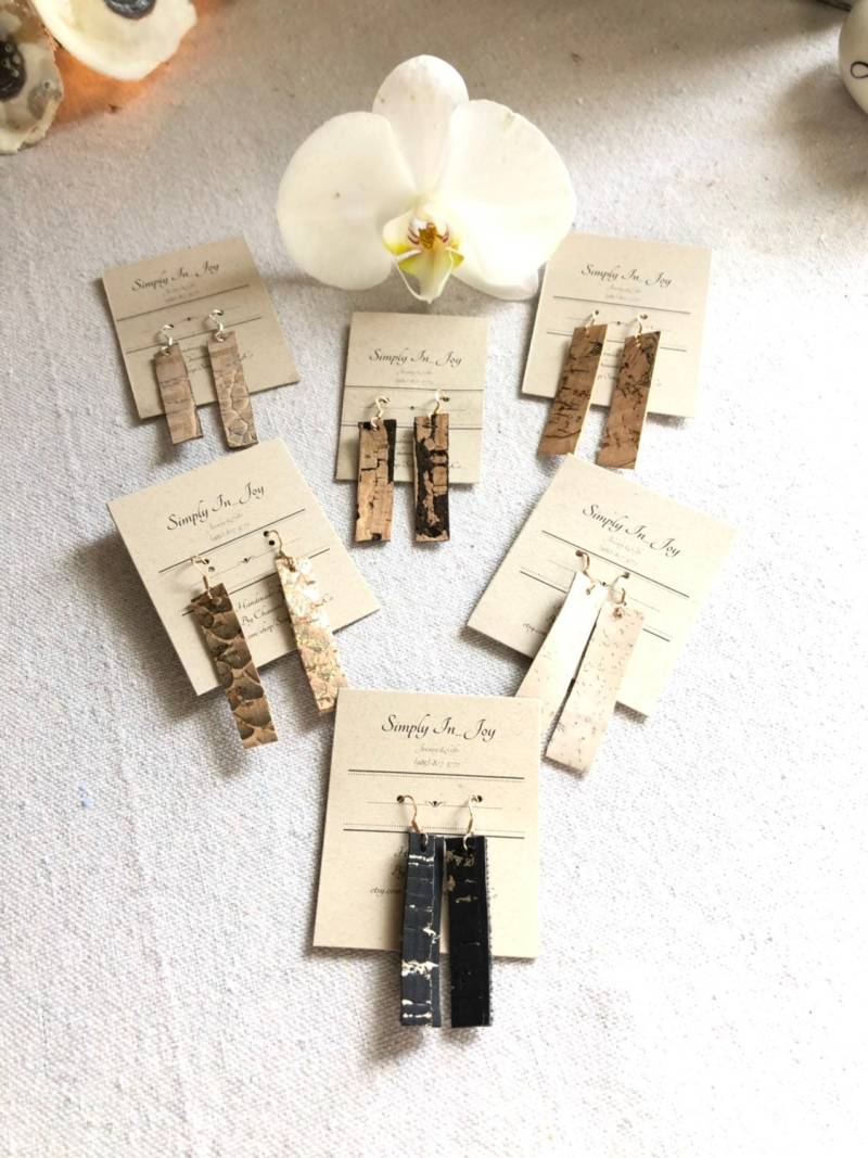 Korkstoff Rechteck Diffusor Ohrringe Korkstoff Rechteck Diffusor Ohrringe von SimplyInJoyCo
