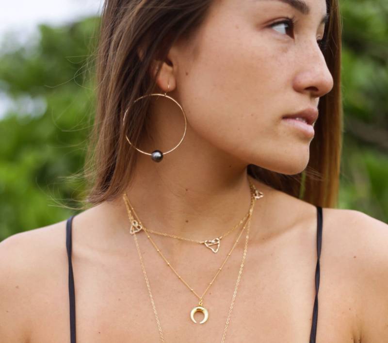 Tahitiperle Creolen von SimplyKaiJewelry