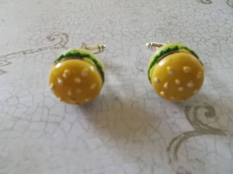 Cheeseburger Manschettenknöpfe Kawaii Essen Schmuck, Neuheit Geschenk von SimplyNightOwl