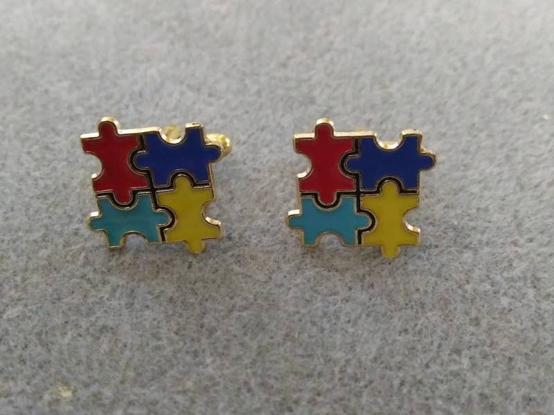 Manschettenknöpfe Mit Autismus-Puzzleteil Fun Color Geschenk von SimplyNightOwl