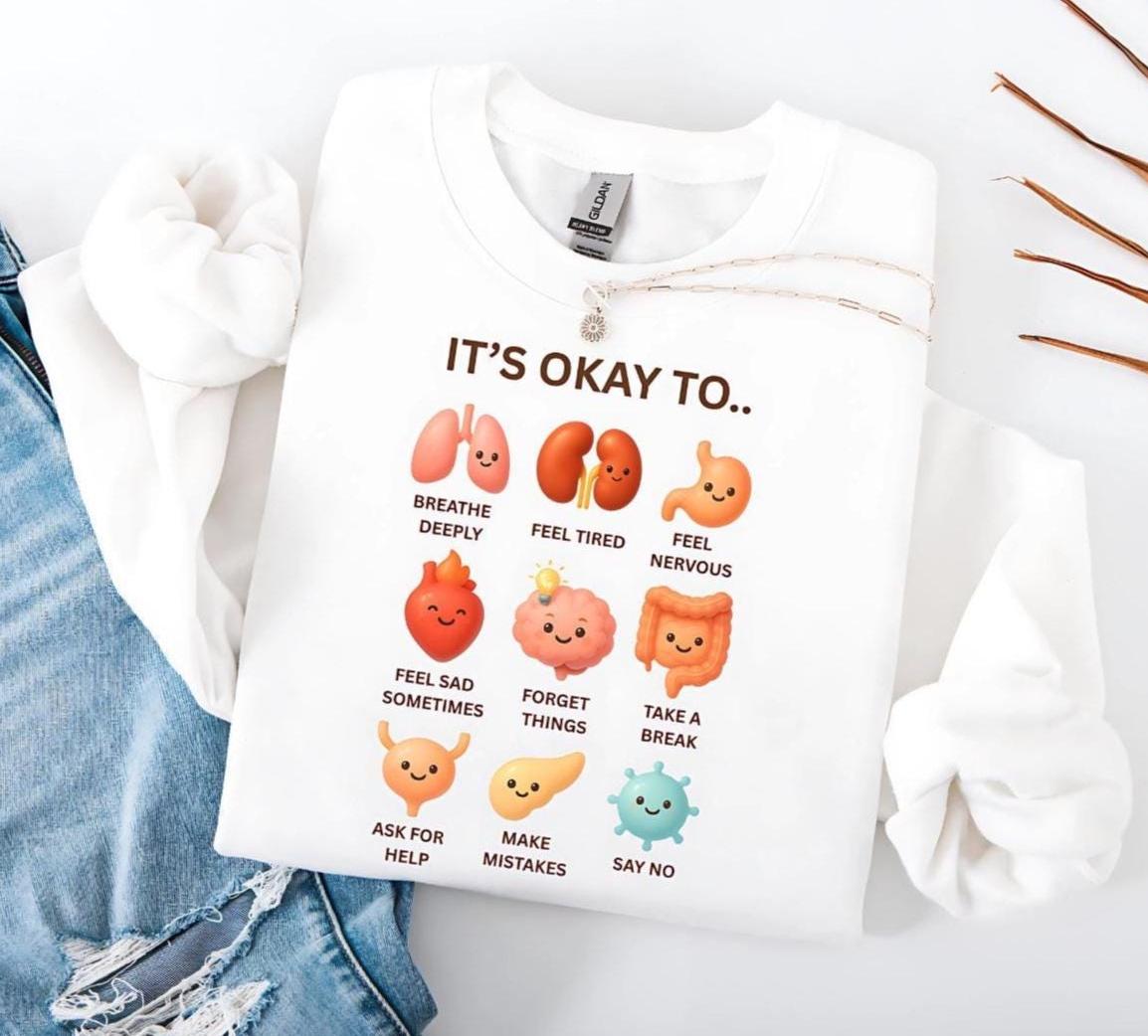 Krankenschester Medizin Sweatshirt, Selbstfürsorge Sweater, Organe Shirt, Geschenk Für Krankenschwester, Arzt, Pflegekraft, Student von SimplyNurseThings