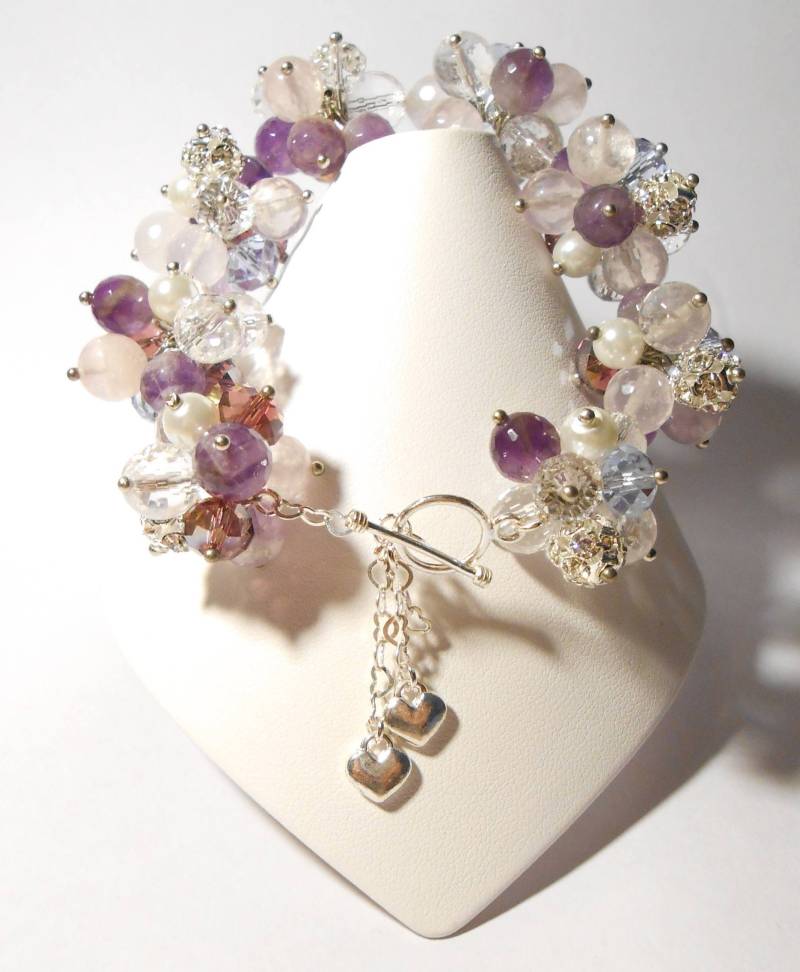 Sommer Liebe Armband, Fluorit, Quarz, Diamontes, Kristalle, Sterling Silber Schmuck Geschenk-Box, Damen Schmuck, Hochzeitsschmuck Sommer Liebe Armband, Fluorit, Quarz, Diamontes, Kristalle, Sterling Silber Schmuck Geschenk-Box, Damen Schmuck, Hochzeitsschmuck von SimplySJewellery