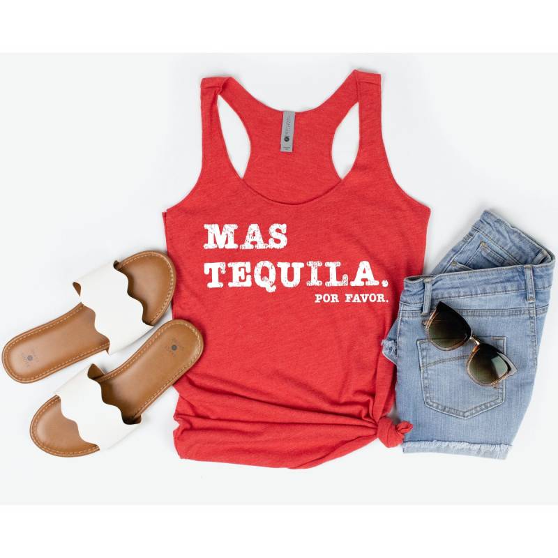 Cinco De Mayo Tank Top, Mas Tequila Por Favor Shirt, Drinko, Lustige Trinkbehälter, Kann Alkohol Enthalten, Mexiko Urlaub T-Shirts von SimplySplendidStudio