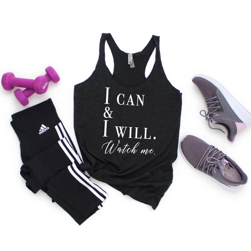 I Can Will Tank - Workout Top Fitness Yoga Shirt Gym Muskel von SimplySplendidStudio