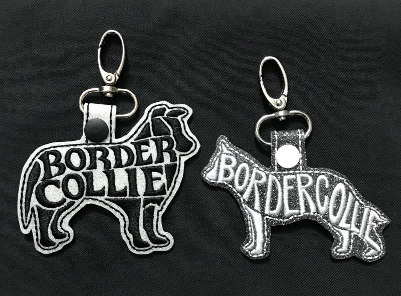 Border Collie Text Füllen Schlüsselanhänger von SimplyStitchingNC