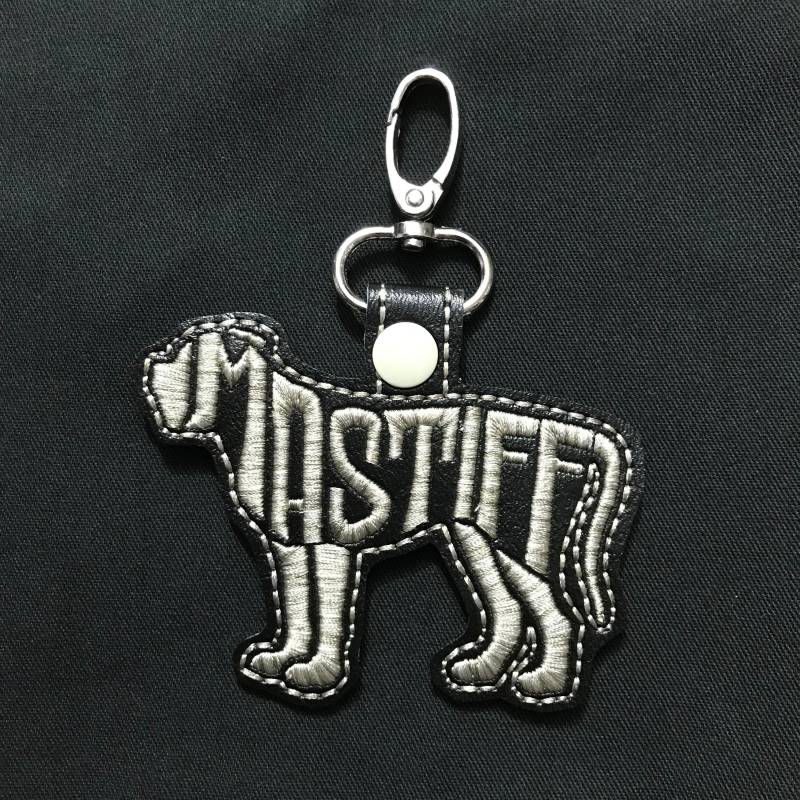 Mastiff Text Fill Schlüsselband von SimplyStitchingNC